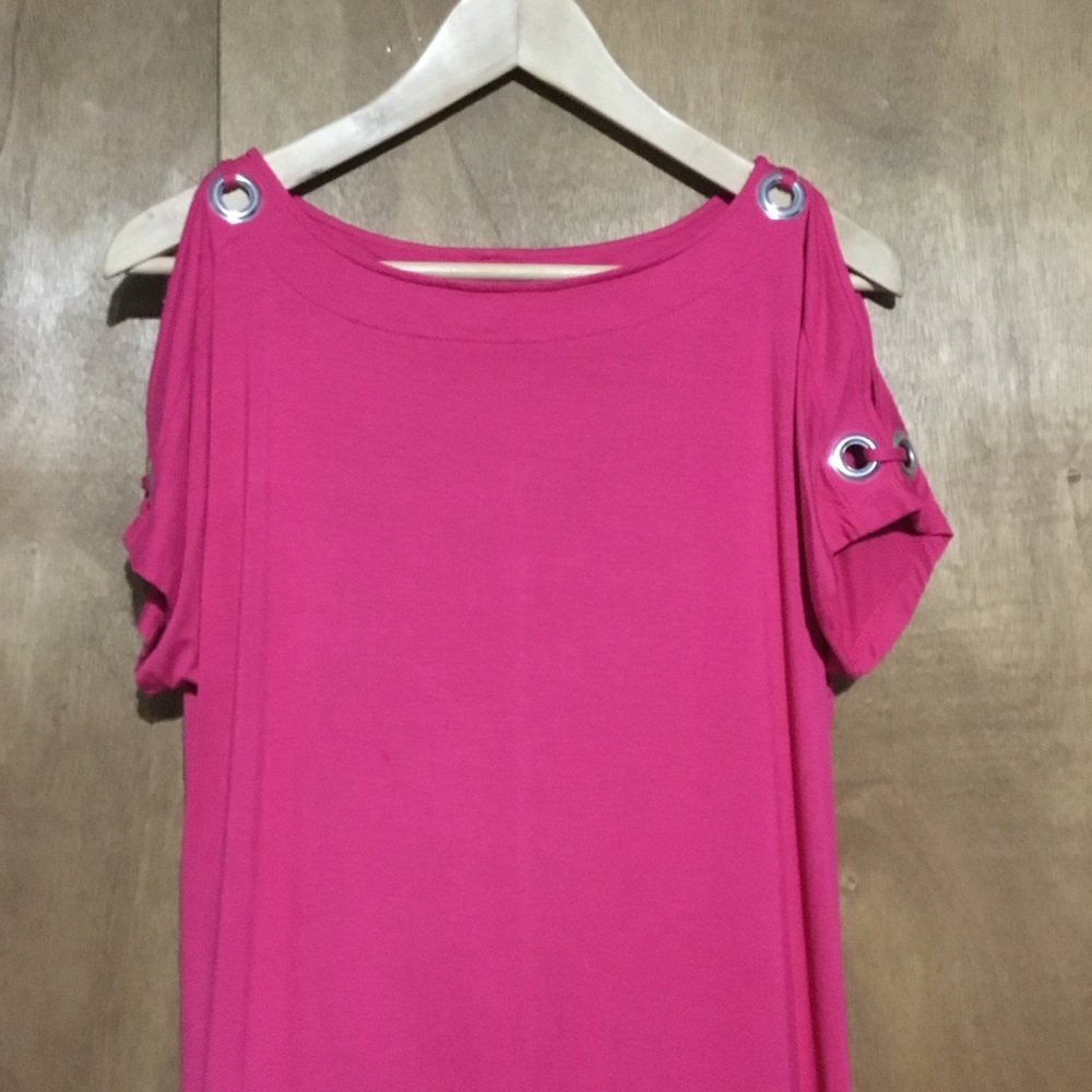 Pink Cold Shoulder Top - Picture 6 of 6